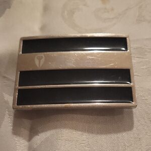 Silver and Black Belt Buckle